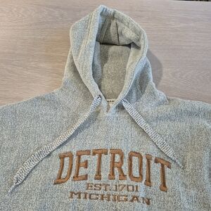 Detroit Michigan Crey Knit Hooded Sweatshirt